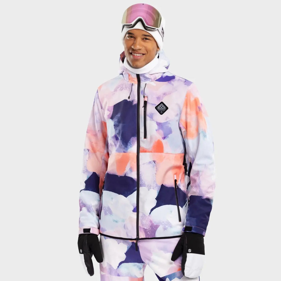Veste de ski d’hiver à capuche pour homme | fermeture éclair