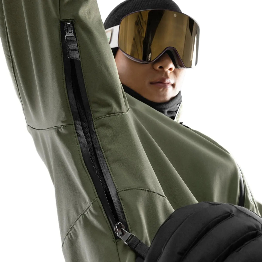 Veste de ski d’hiver à capuche pour homme | fermeture éclair