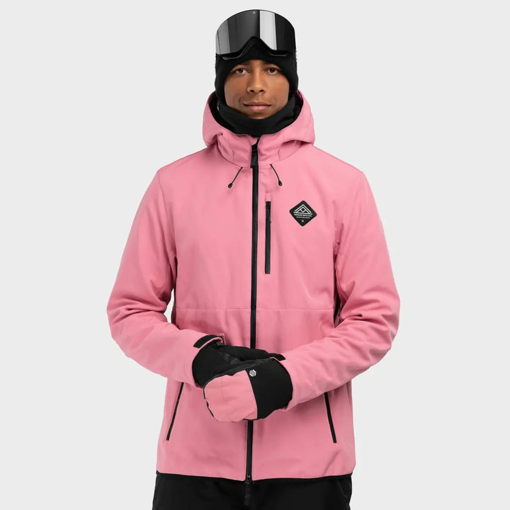 Veste de ski d’hiver à capuche pour homme | fermeture éclair