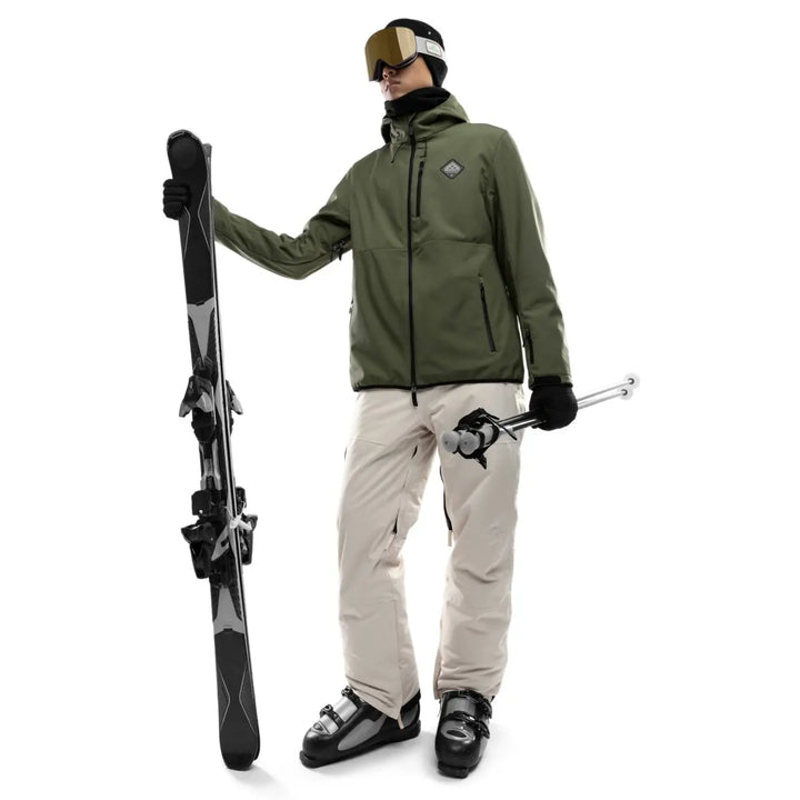 Veste de ski d’hiver à capuche pour homme | fermeture éclair