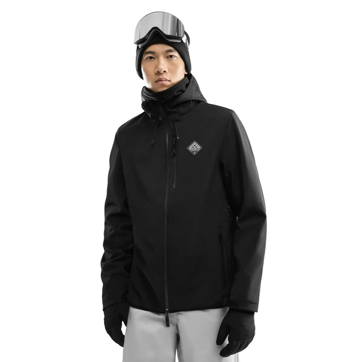 Veste de ski d’hiver à capuche pour homme | fermeture éclair