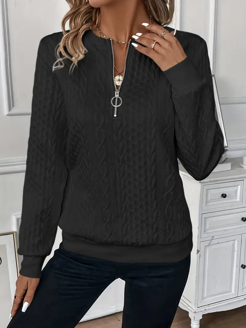 Women's Quarter Zip Knit Sweater | Winter