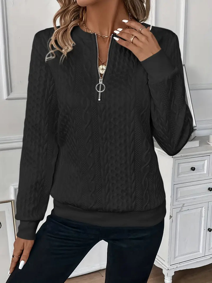 Women's Quarter Zip Knit Sweater | Winter