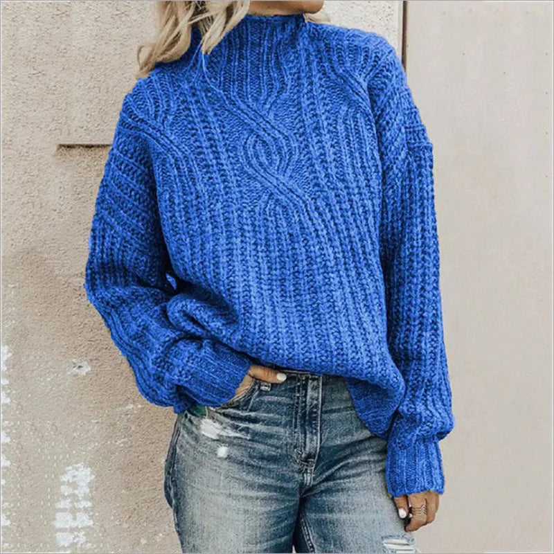 Women's Oversized Chunky Knit Sweater | Crew Neck
