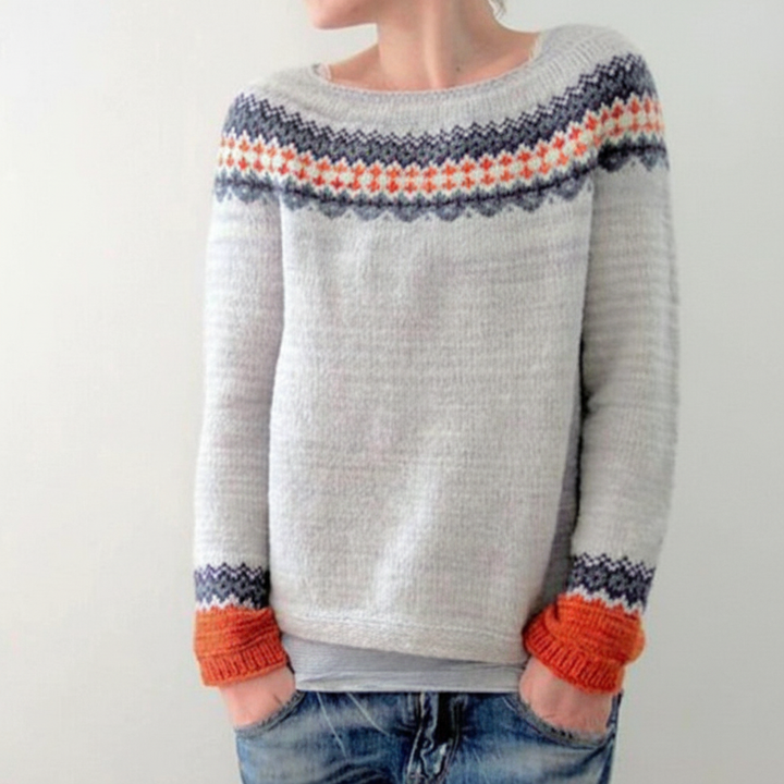 Women's Nordic Pattern Jumper | Crew Neck