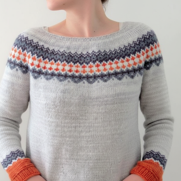 Women's Nordic Pattern Jumper | Crew Neck