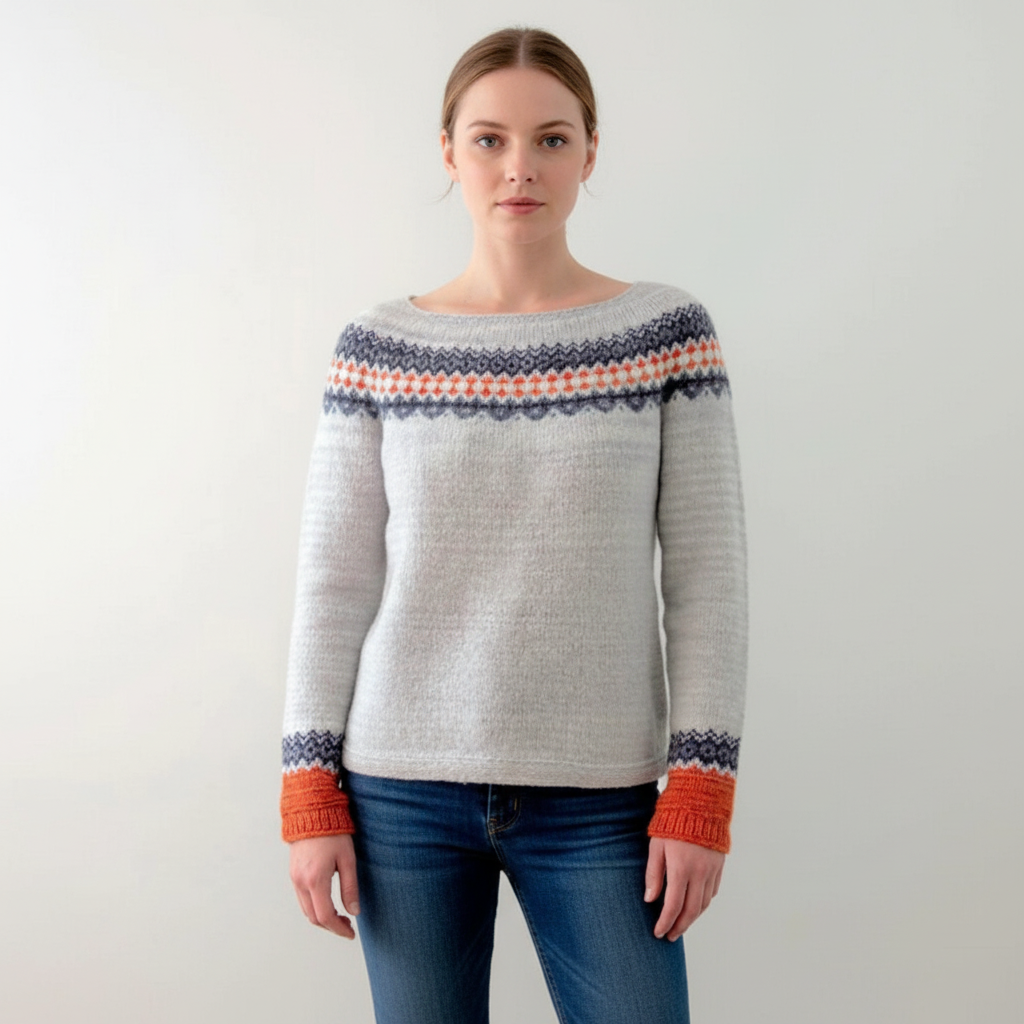 Women's Nordic Pattern Jumper | Crew Neck