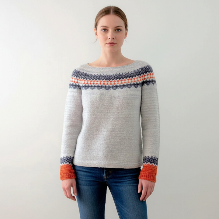 Women's Nordic Pattern Jumper | Crew Neck