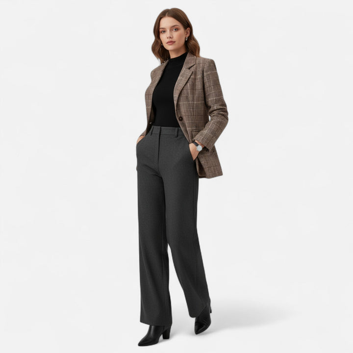 Women’s Single-Breasted Plaid Blazer | Formal