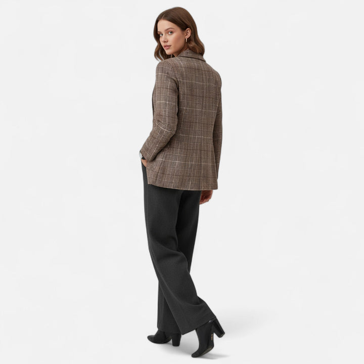 Women’s Single-Breasted Plaid Blazer | Formal