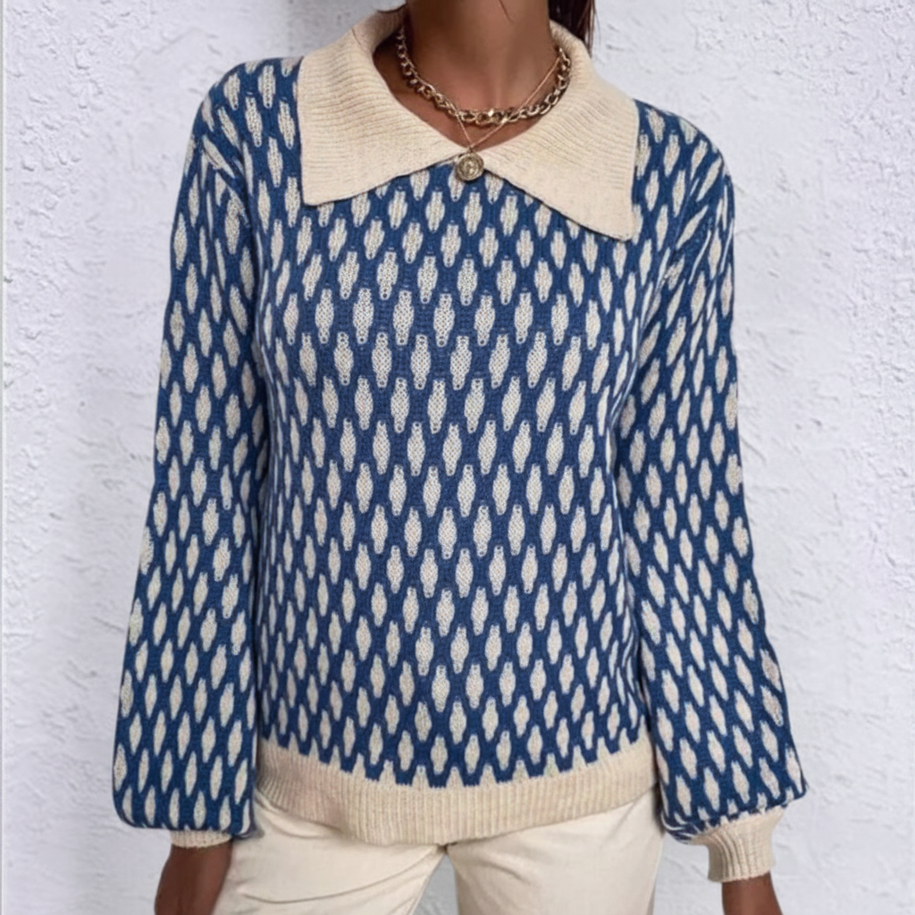 Women's Patterned Collared Jumper | Long Sleeve