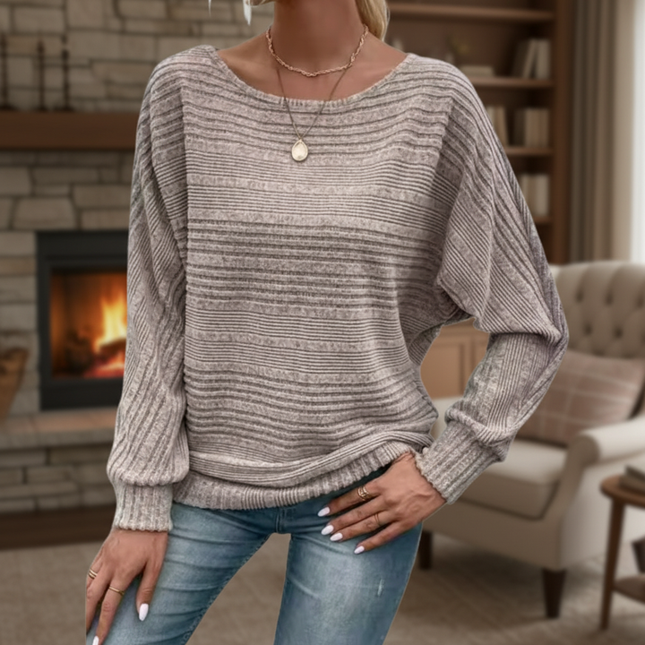 Pull tricoté texturé pour femme | Manches longues