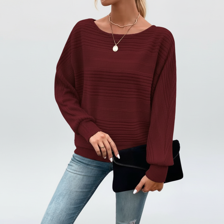 Pull tricoté texturé pour femme | Manches longues