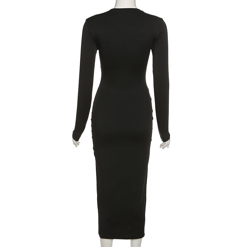 Women’s Bodycon Crossed Neckline Dress | Maxi