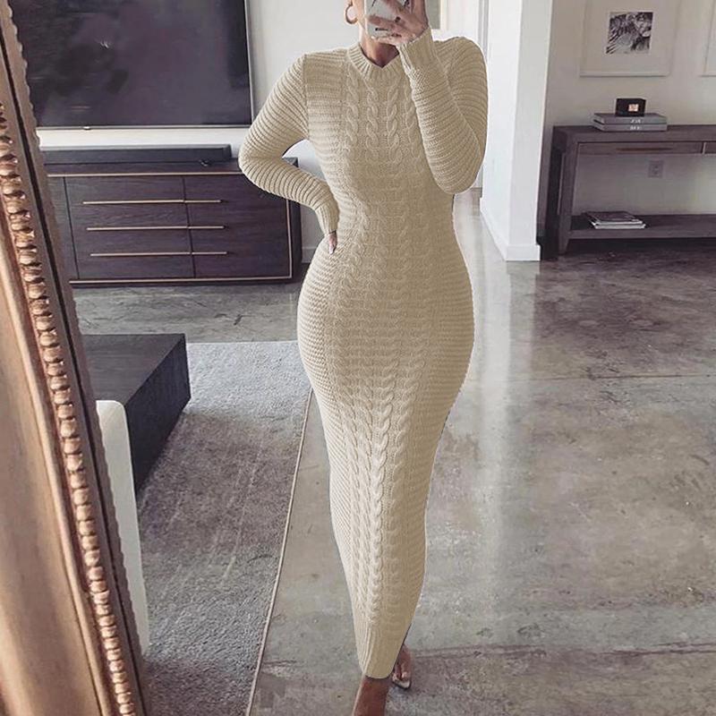 Women’s Knit Bodycon Winter Dress | Maxi