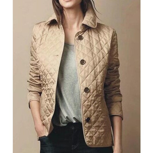 Veste matelassée boutonnée à col pour femme | Hiver