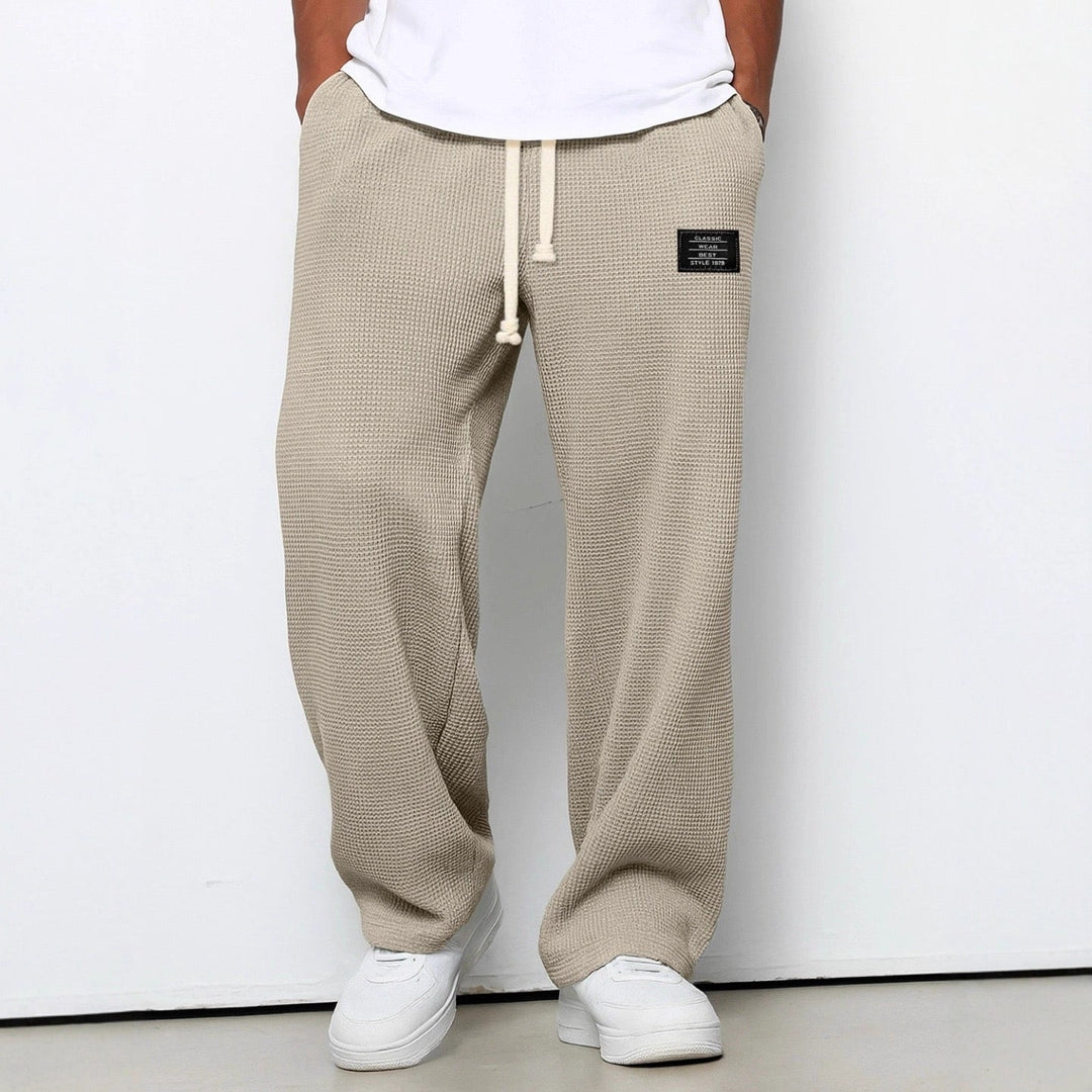 Pantalon tricoté à jambes larges pour homme | à cordon