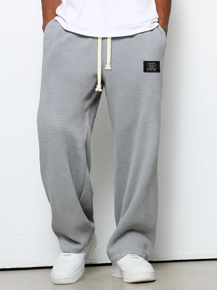 Pantalon tricoté à jambes larges pour homme | à cordon