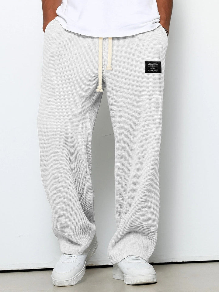 Pantalon tricoté à jambes larges pour homme | à cordon