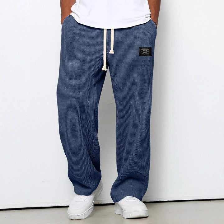Pantalon tricoté à jambes larges pour homme | à cordon