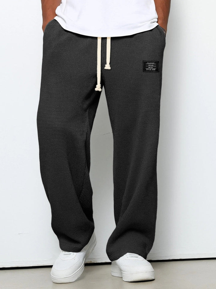 Pantalon tricoté à jambes larges pour homme | à cordon