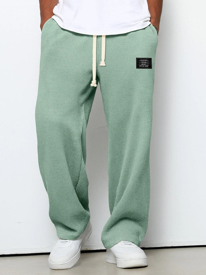 Pantalon tricoté à jambes larges pour homme | à cordon