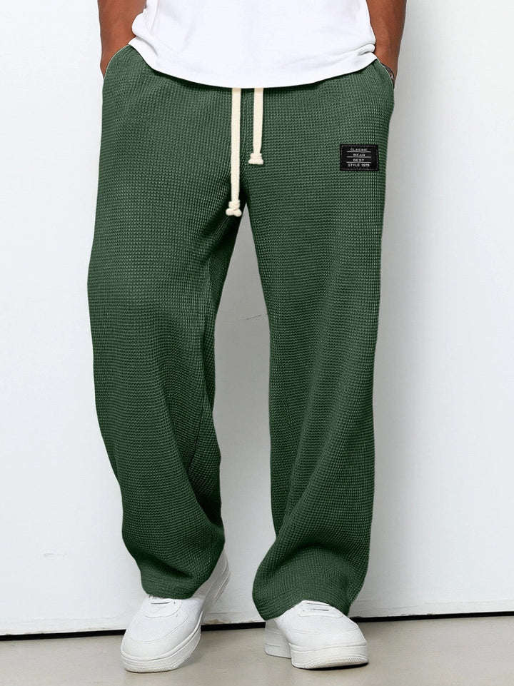 Pantalon tricoté à jambes larges pour homme | à cordon