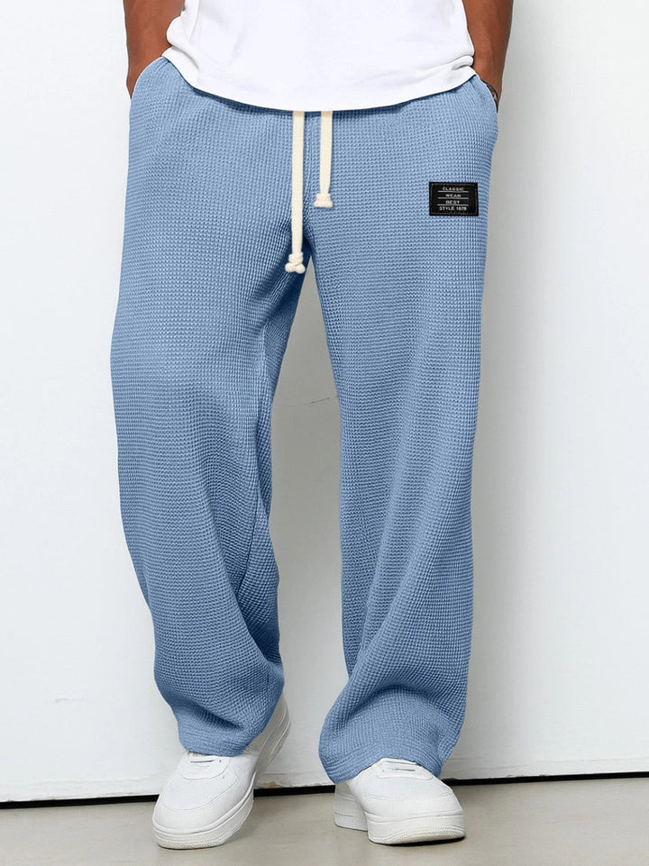 Pantalon tricoté à jambes larges pour homme | à cordon