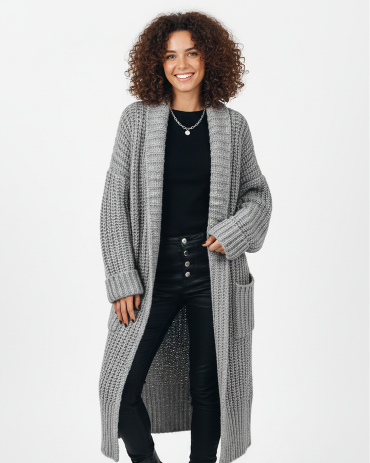 Long cardigan tricoté pour femme | Crochet