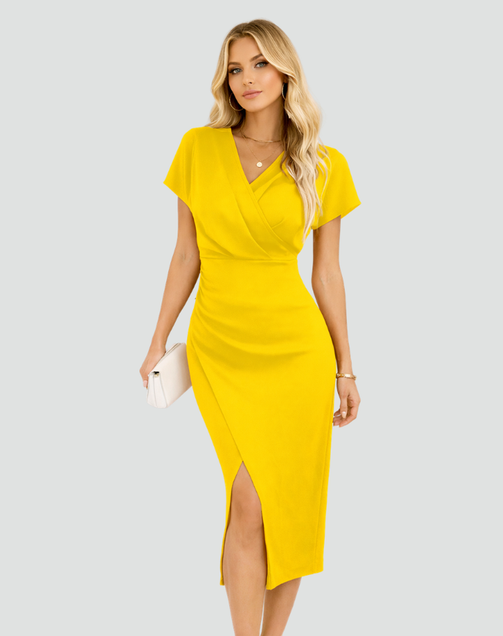 Women's Elegant Cocktail Wrap Dress | Midi