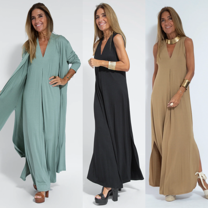 Women’s Elegant Dress and Cardigan Set | Two-Piece
