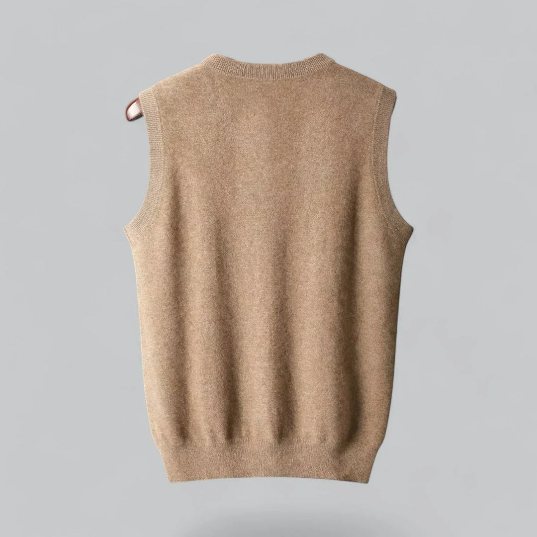 Men’s Winter V Neck Sleeveless Ribbed Vest | Knitted