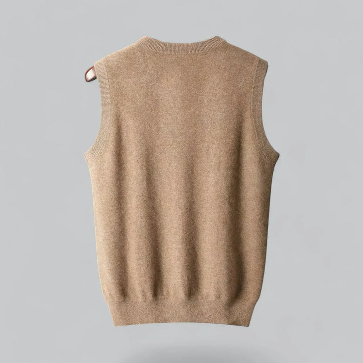 Men’s Winter V Neck Sleeveless Ribbed Vest | Knitted
