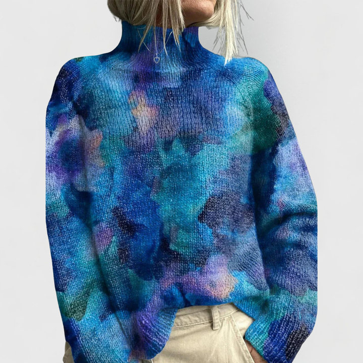 Women’s Turtleneck Printed Knit Jumper | Winter