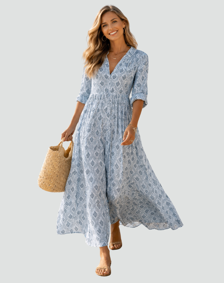 Women's Vintage Printed Summer Dress | Maxi