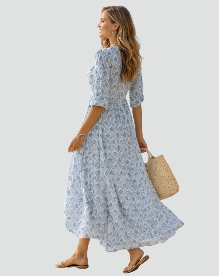 Women's Vintage Printed Summer Dress | Maxi