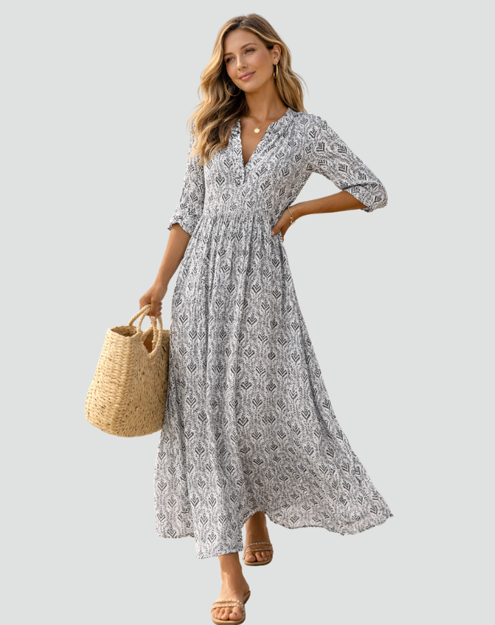 Women's Vintage Printed Summer Dress | Maxi