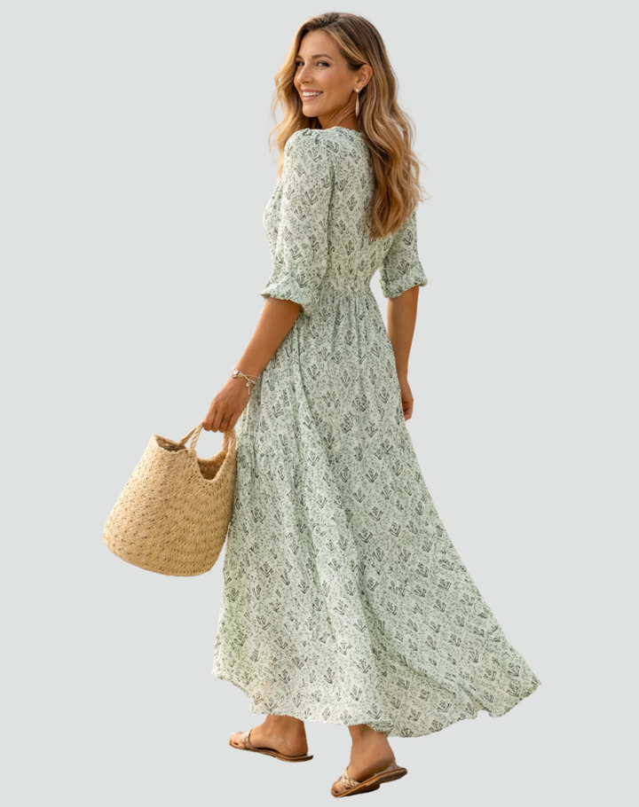 Women's Vintage Printed Summer Dress | Maxi