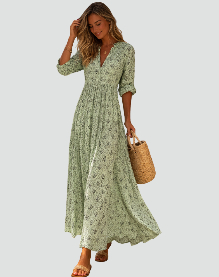 Women's Vintage Printed Summer Dress | Maxi