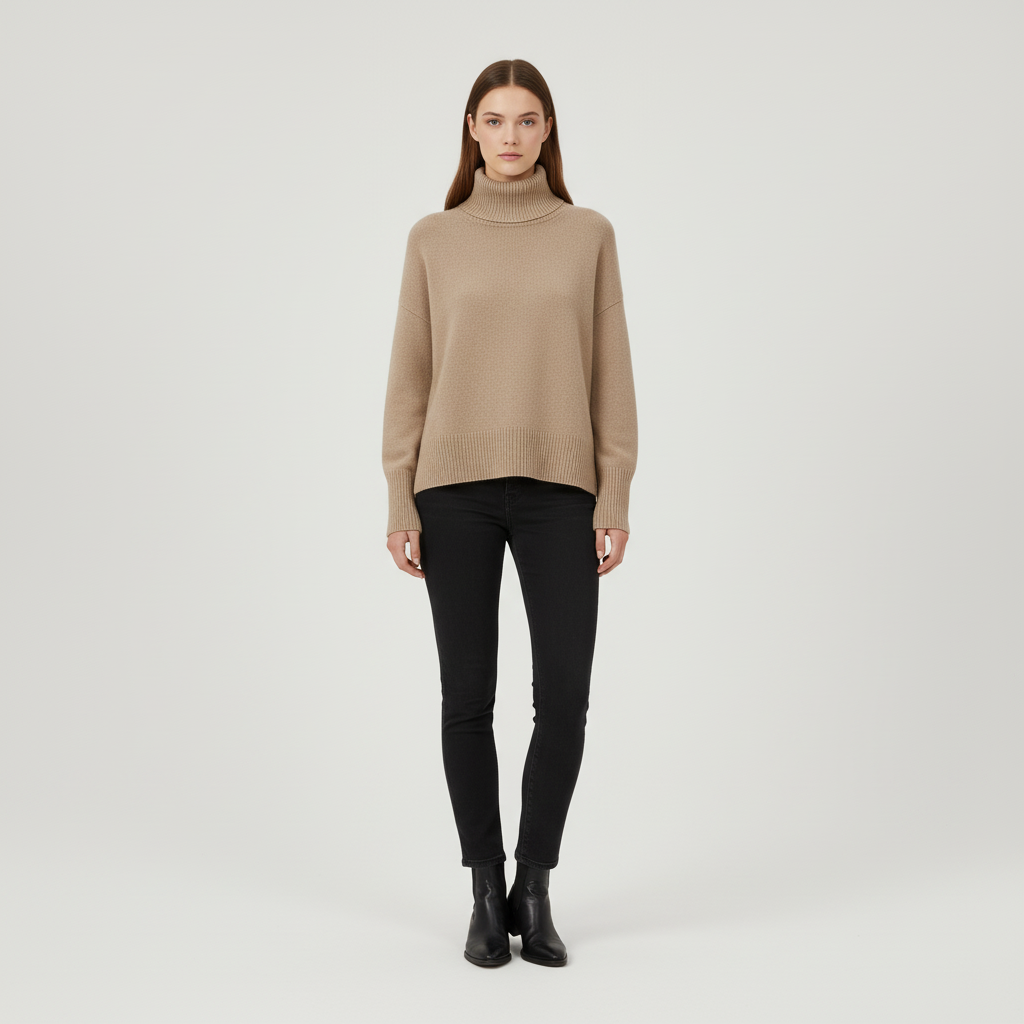 Women's Oversized Turtle Neck Jumper | Long Sleeve