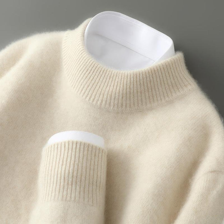 Pull en maille côtelée à col montant pour homme | Hiver