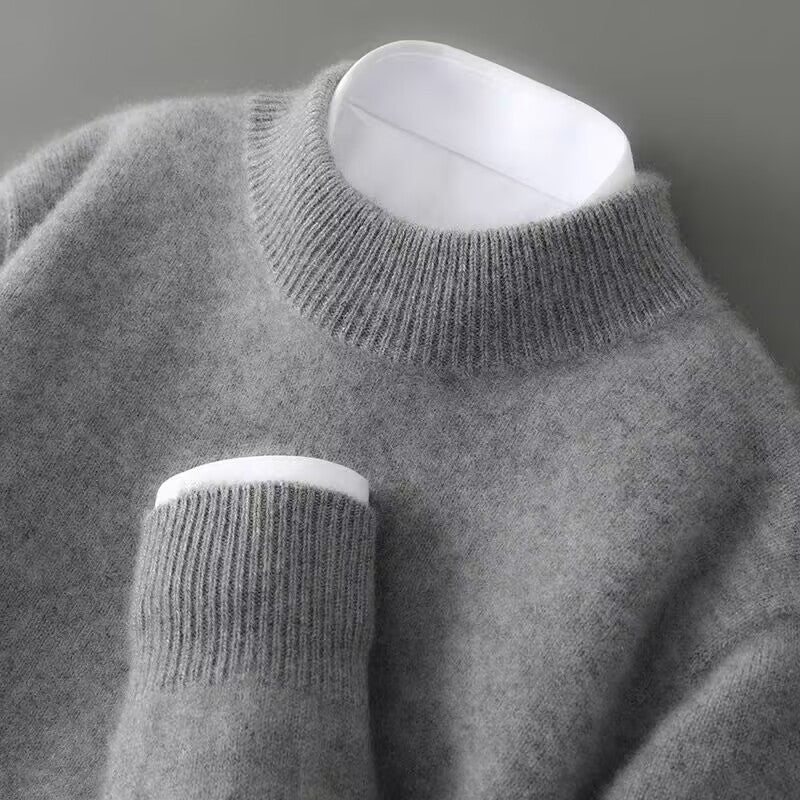 Pull en maille côtelée à col montant pour homme | Hiver