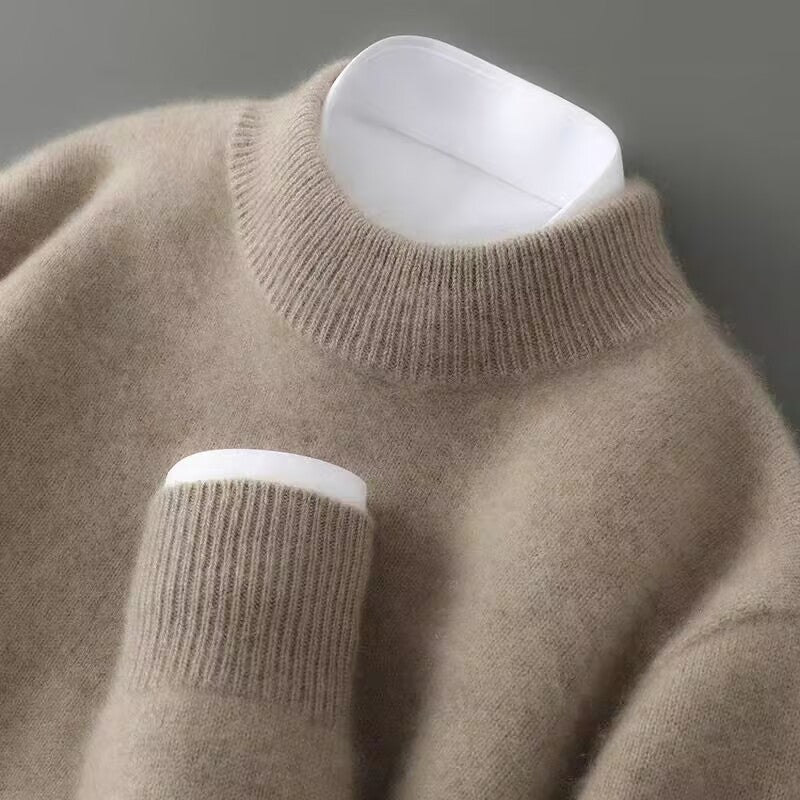 Pull en maille côtelée à col montant pour homme | Hiver