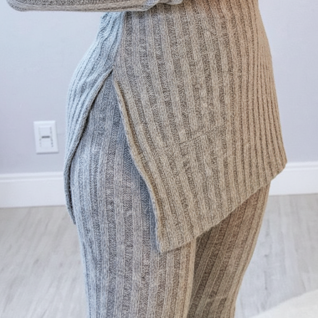 Women’s Ribbed Two-Piece Set | High-Neck