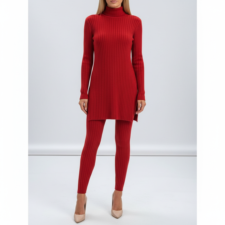 Women’s Ribbed Two-Piece Set | High-Neck