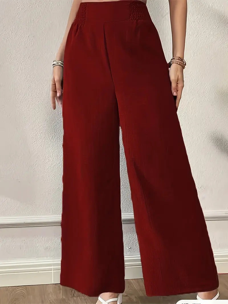Women's Smocked Summer Trousers | Wide Leg