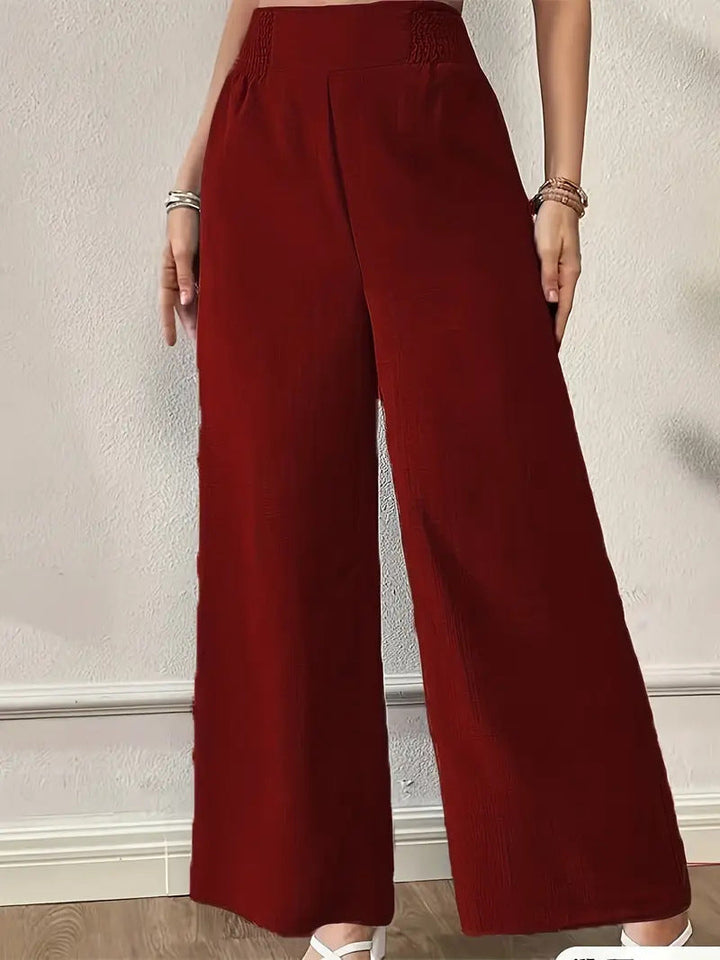 Women's Smocked Summer Trousers | Wide Leg