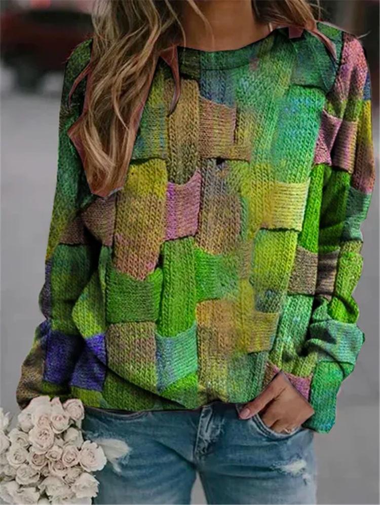 Women's Long Sleeve Patterned Knit Sweater | Winter