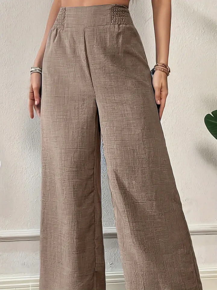 Women's Smocked Summer Trousers | Wide Leg