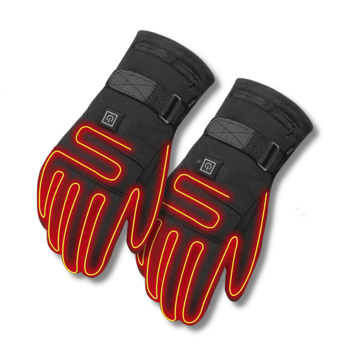 Gants chauffants électriques noirs unisexes avec dragonne | hiver